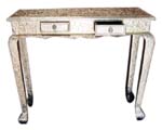 Embossed White Metal Console Table