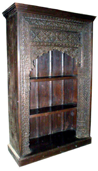 Antique Bookshelf From India, Indian Hand Carved Bookcase